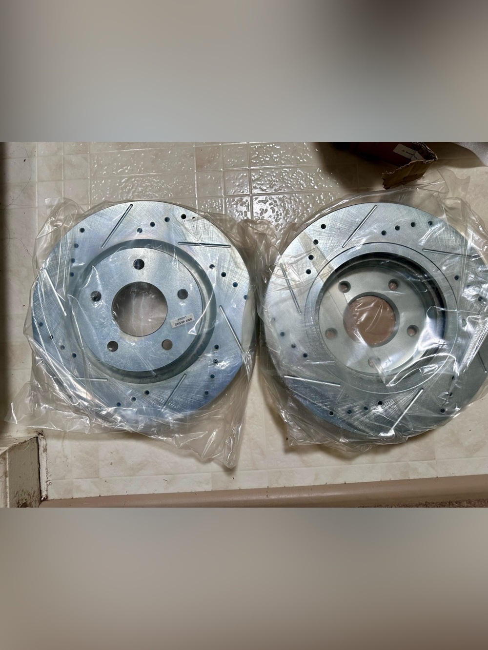 Disc Brake Rotor Set-Front Drilled, Slotted and Zinc Plated Brake Rotor Pair